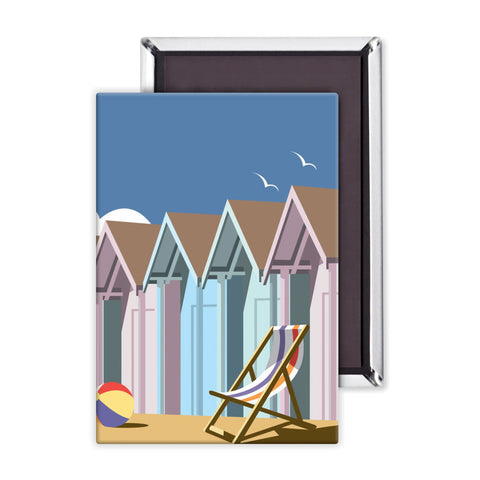 Beach Huts Close Up Magnet