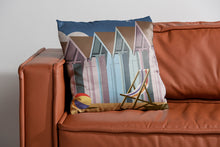 Load image into Gallery viewer, Beach Huts Close Up Cushion
