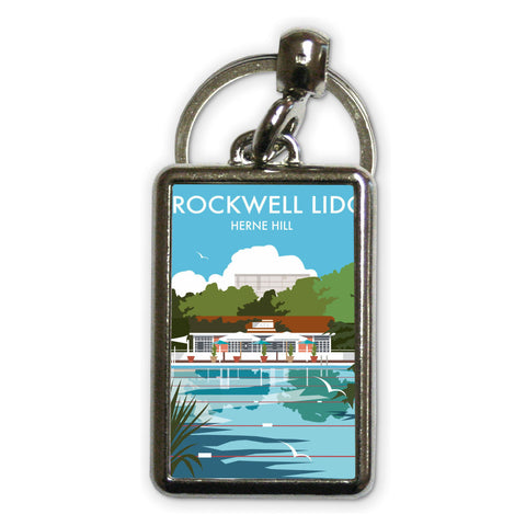 Brockwell Lido Metal Keyring