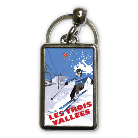 Les Trois Vallees Metal Keyring