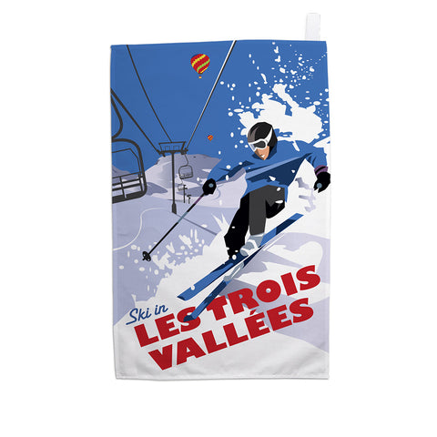 Les Trois Vallees Tea Towel