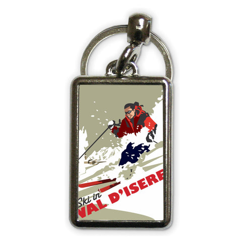 Val D'Isere Metal Keyring