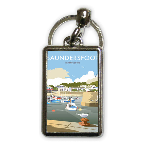 Saundersfoot Metal Keyring