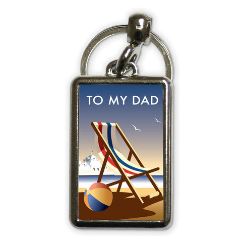 Deckchair Dad Metal Keyring