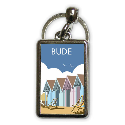Bude, Cornwall Metal Keyring