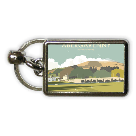 Abergavenny, South Wales Metal Keyring