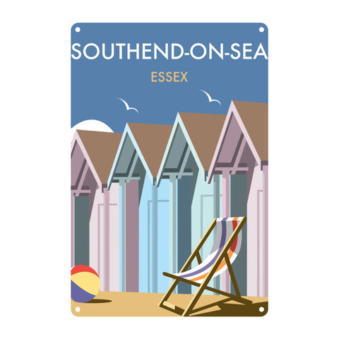Beach Huts, Essex Metal Sign