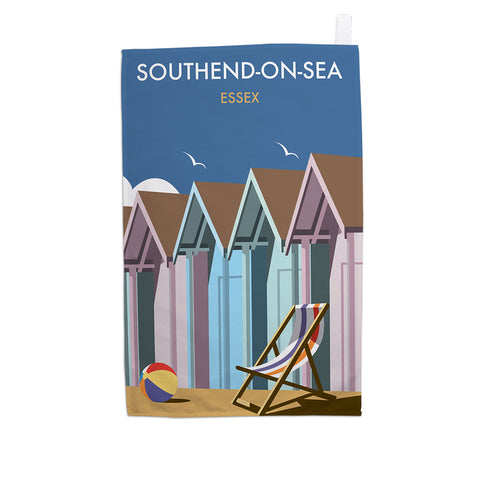 Beach Huts, Essex Tea Towel