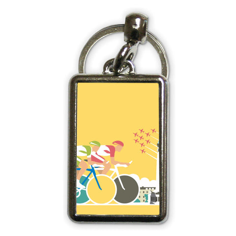 Cycling Metal Keyring