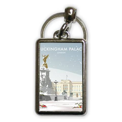 Buckingham Palace Winter Metal Keyring