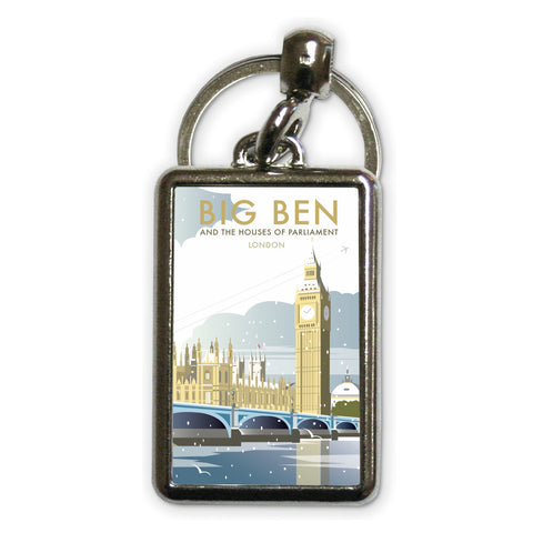 Big Ben and Houses of Parliament Winter Metal Keyring