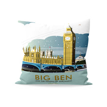 Load image into Gallery viewer, Big Ben and Houses of Parliament Winter Cushion