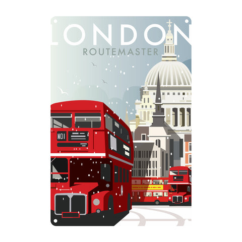 London Winter Metal Sign