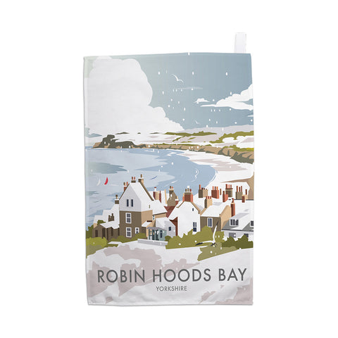 Robin Hoods Bay Winter Tea Towel