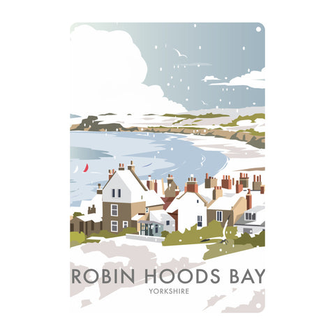 Robin Hoods Bay Winter Metal Sign