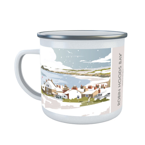 Robin Hoods Bay Winter Enamel Mug