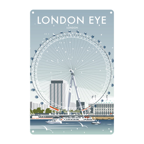 London Eye Winter Metal Sign