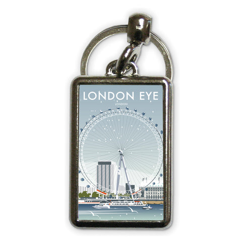 London Eye Winter Metal Keyring