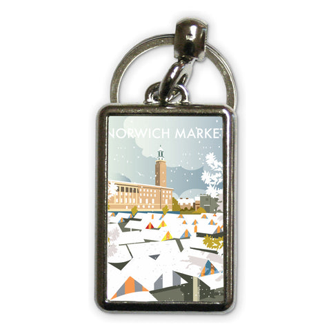 Norwich Market Winter Metal Keyring