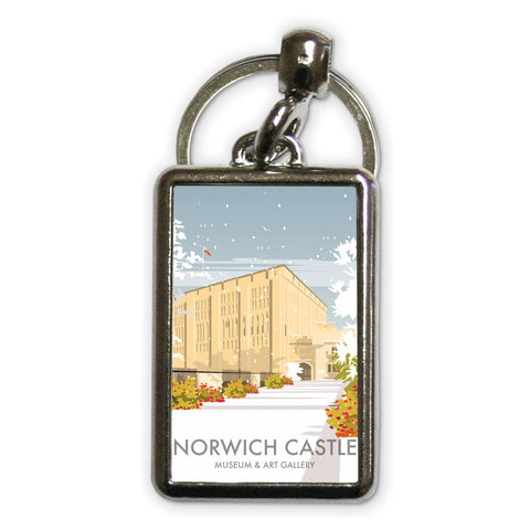 Norwich Castle Winter Metal Keyring