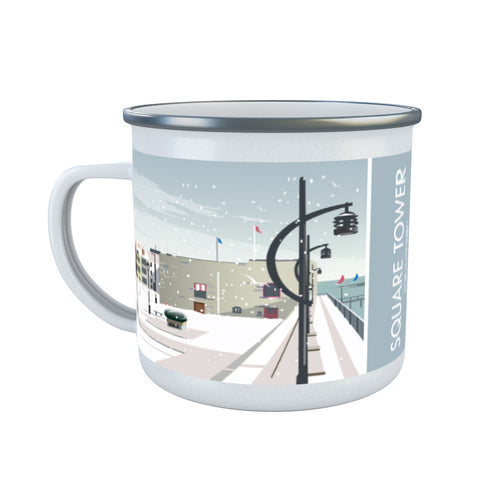 Square Tower Portsmouth Winter Enamel Mug