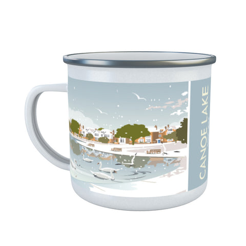 Canoe Lake Southsea Winter Enamel Mug