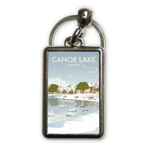 Canoe Lake Southsea Winter Metal Keyring