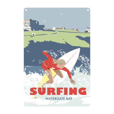 Watergate Bay Metal Sign