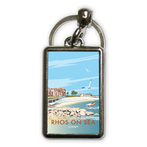 Rhos on Sea Metal Keyring