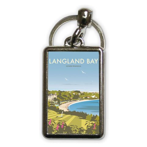 Langland Bay Metal Keyring