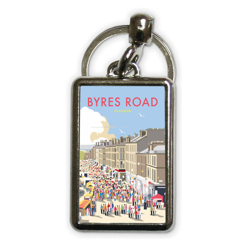 Byres Road, Glasgow Metal Keyring