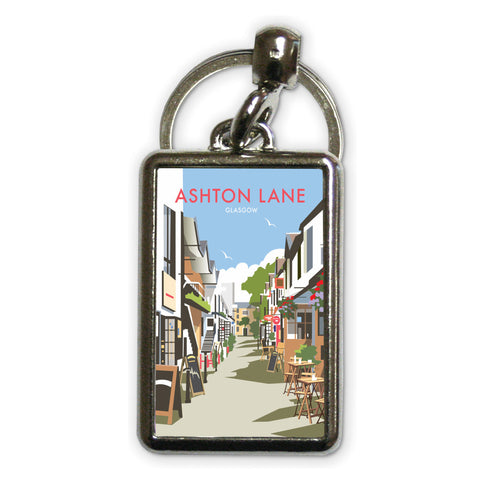 Ashton Lane, Glasgow Metal Keyring