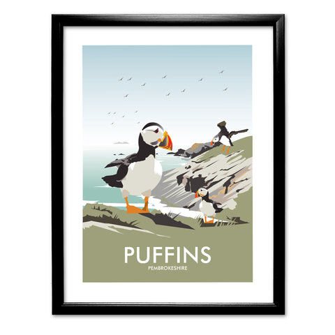 Puffins, Pemrokshire Art Print