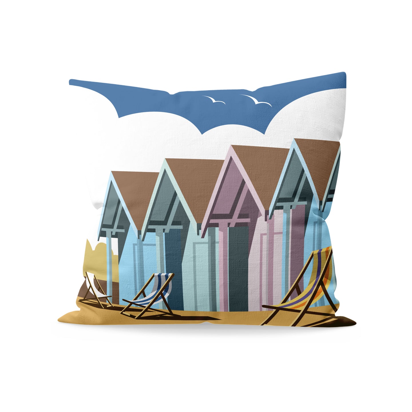 Beach Huts Cushion