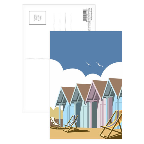 Beach Huts Postcard Pack of 8