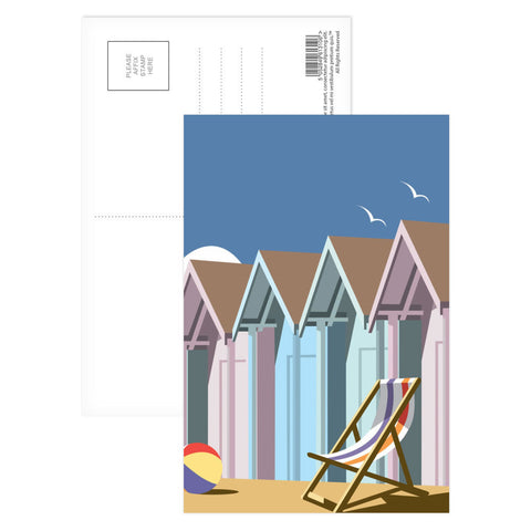 Beach Huts Close Up Postcard Pack of 8