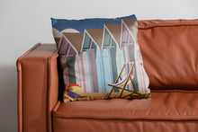 Load image into Gallery viewer, Beach Huts Close Up Cushion

