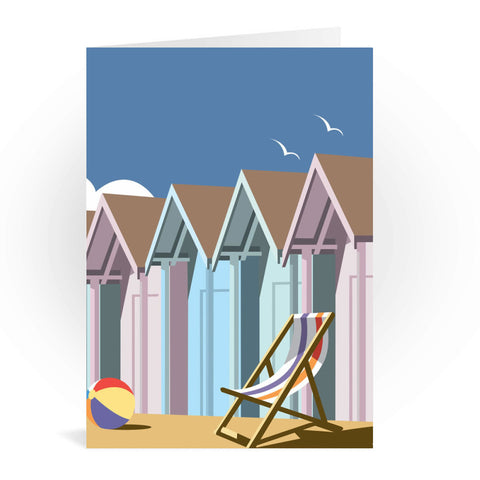 Beach Huts Close Up Greeting Card