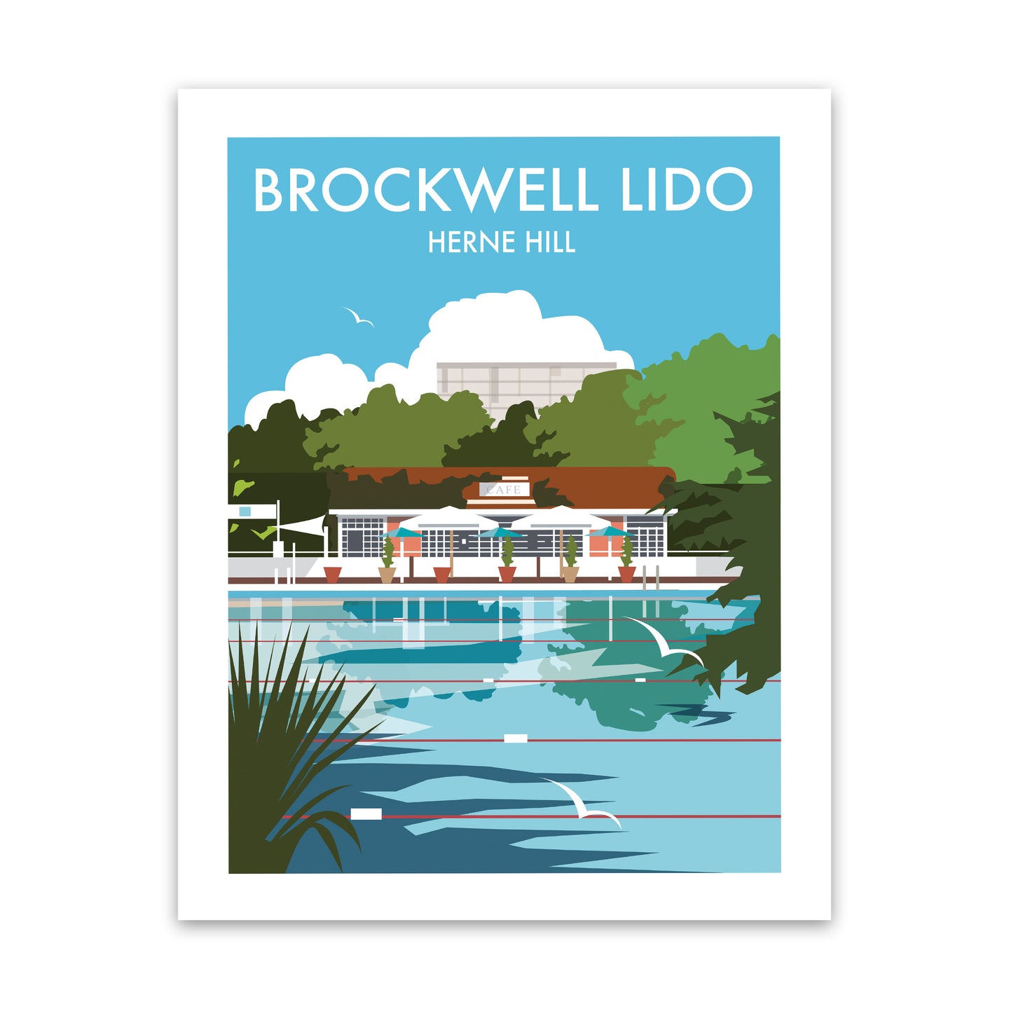 Brockwell Lido Art Print