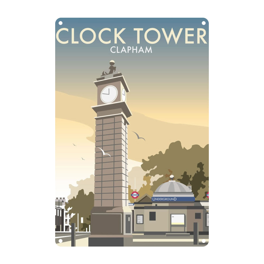 Clock Tower, Clapham Metal Sign