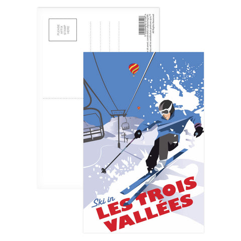 Les Trois Vallees Postcard Pack of 8