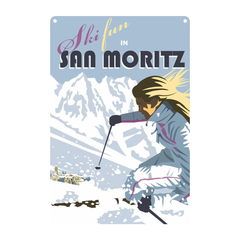 San Moritz Metal Sign