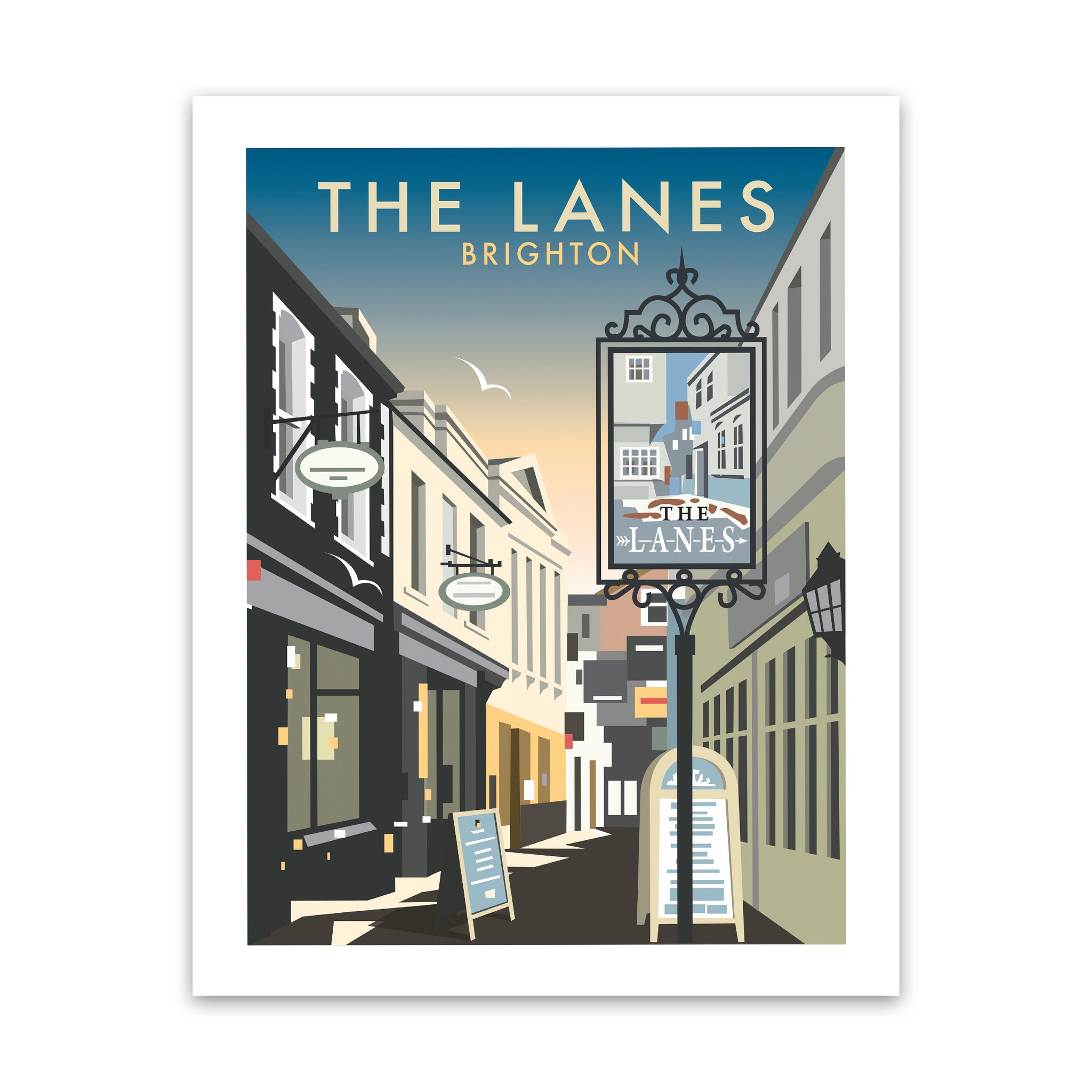 Emma Ball 水彩画 The Lanes,Brighton Original Watercolour