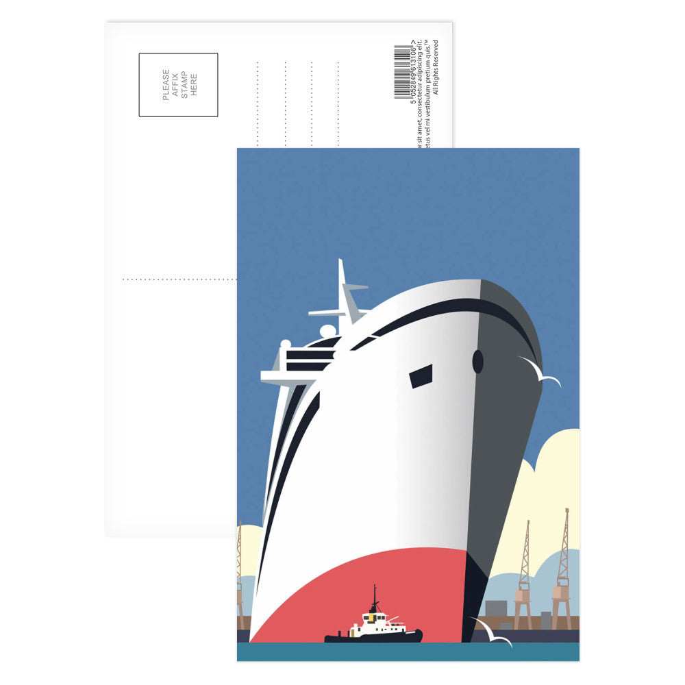 Ocean Cruises Blank Postcard Pack of 8