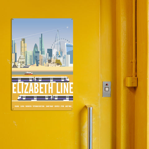 The Elizabeth Line Metal Sign