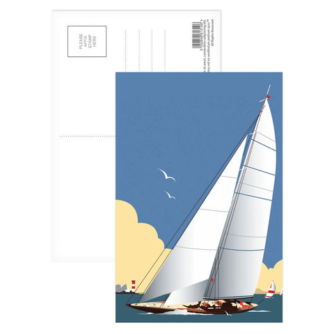 Solent Sailing Blank Postcard Pack of 8