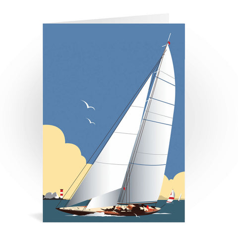 Solent Sailing Blank Greeting Card
