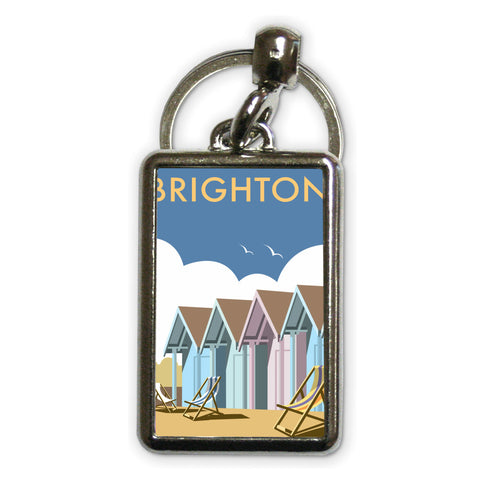 Brighton Beach Huts Metal Keyring