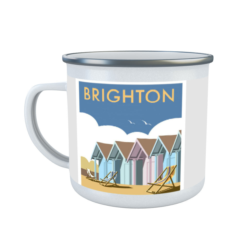 Brighton Beach Huts Enamel Mug