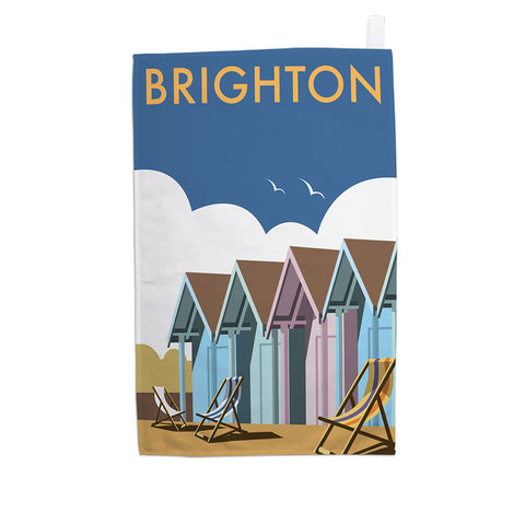 Brighton Beach Huts Tea Towel